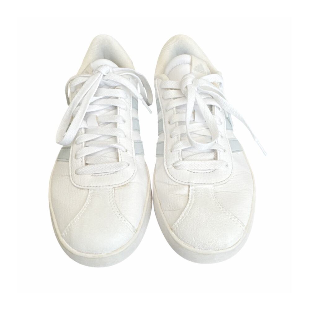 Adidas Court 3.0 Classic Skate Inspired Shoes Sneakers white with Blue Stripes